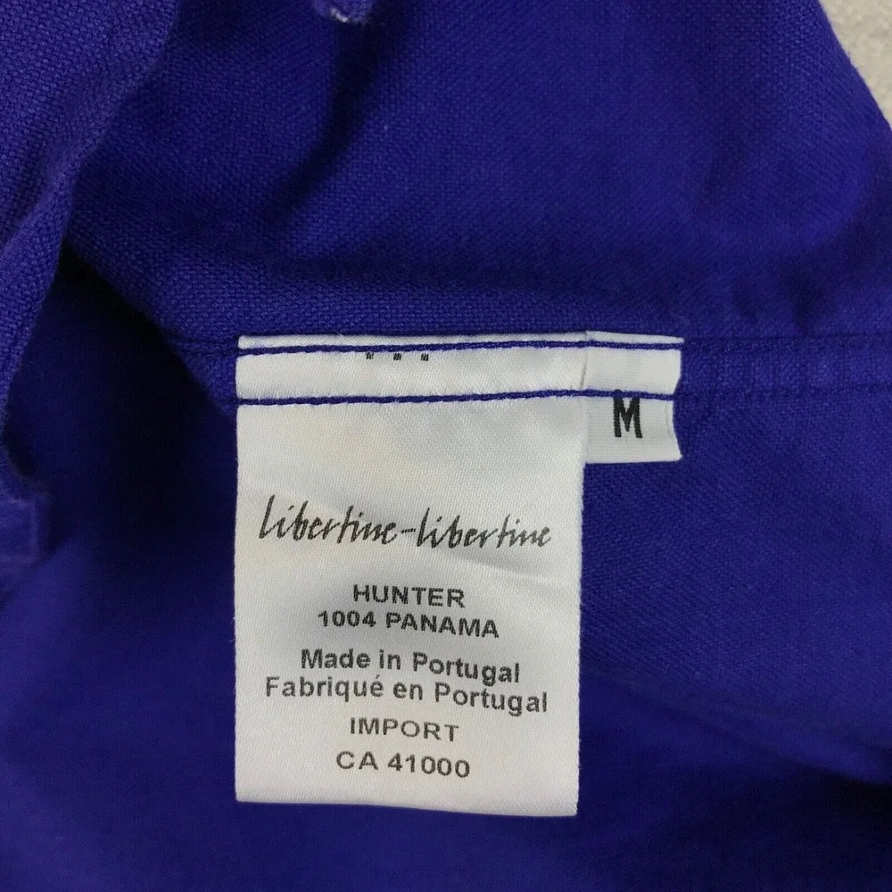 Libertine-Libertine‎ Shirt Mens Size M Blue Button Up Hunter 1004 Panama Preppy